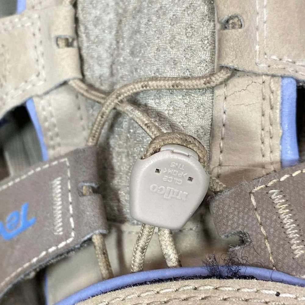 Teva Forebay Women 9 Taupe Blue Sport Hiking Water Sandals Gorpcore Travel Trail